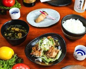 鶏唐揚の和風セット Fried Chicken Set
