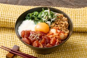 【脂肪燃焼】まぐろキムチユッケねば丼 Tuna Yukhoe Neba-Don