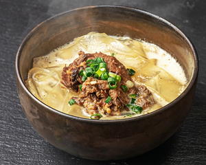 【白湯】牛すじ極太春雨 soy milk soup  Super-thick Bean Curd Vermicelli