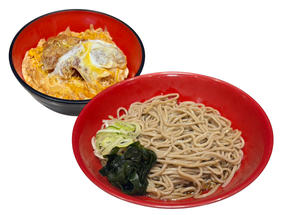 冷ミニかつ丼セットそば 又は うどん Mini Cutlet Rice Bowl + Cold Soba/Udon