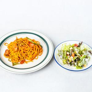 セット:ナポリタン ＆ ハーフ シーザーサラダ
