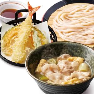 塩肉つけ汁うどん 天ぷら盛り（3種）セット