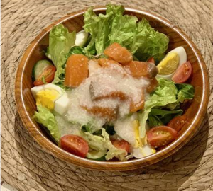 【女性に人気】漬け込みサーモン出汁とろろサラダ【Popular with women】Salmon poke soup stock tororo salad