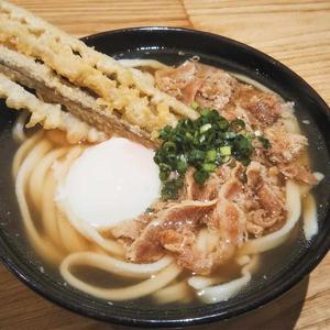 ごぼう天肉月見うどん