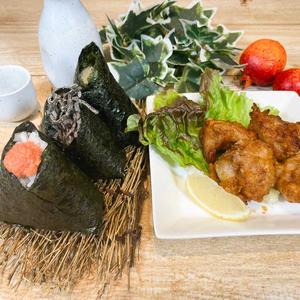 おにぎり3個+とり唐4個弁当