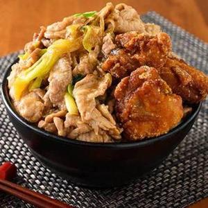 まんぞくスペシャル(唐揚げ4個+豚丼)