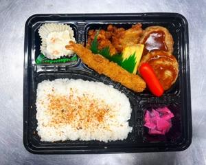 ハンバーグ＆海老フライ弁当 ご飯大盛り  (280g)