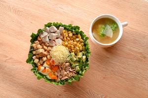 【美肌効果】クリーミークランチサラダボウル＆ヘルシー野菜スープセット