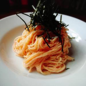 明太クリームパスタ