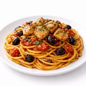 鰤プッタネスカソーススパゲッティ