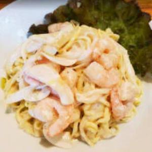 海老ときのこのクリームソース(生パスタ) 並盛