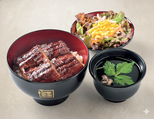 うな丼ダブルとサラダセット