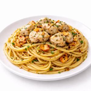 鱈の白子オイルソーススパゲッティ