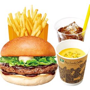 【ディナーセット】てりやきビーフバーガーTeriyaki Beef Burger Dinner Set