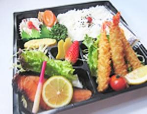 エビフライと鮭の幽庵焼弁当
