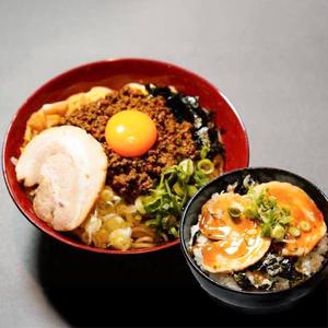 【超極み】チャーシュー1枚のせ台湾まぜそば チャーシュー丼セットtaiwanmazesoba with 1 charsiu and Charsiu bowl