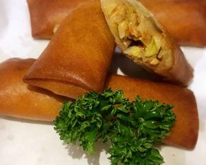 自家製春巻3本(自家春卷)