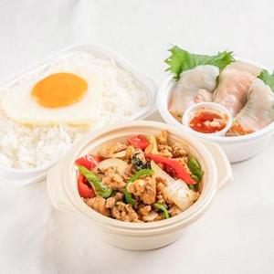 ガパオライスと生春巻きセット Ga pao rice Namaharumaki Set