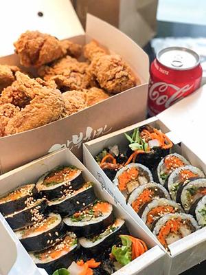 フライドチキン6個 ＆キムチのり巻き