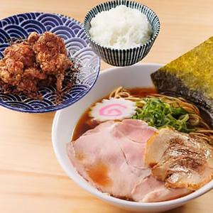 熟成醤油の淡麗中華そば + まぶし唐揚げ2個と銀しゃりのセット