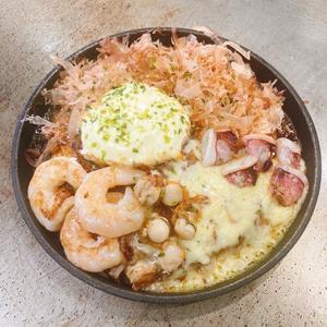 関西お好み海鮮チーズ玉(イカ・海老・帆立・チーズ)【マヨ】