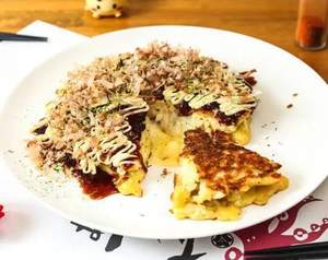 【人気No.1】豚もちチーズ玉 Pork and Cheese Okonomiyaki