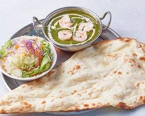 ほうれん草エビカレー/Sag Prawn Curry Set