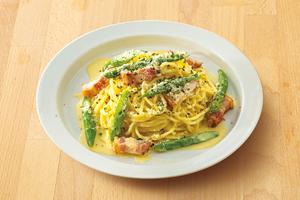 104.グリルベーコンとアスパラのクリームパスタ