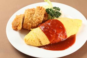 昭和レトロなオムライス＆トンカツ