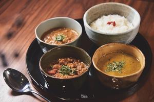 E.3種盛り薬膳カレー Three types of combination yakuzen curry