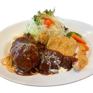 ハンバーグとポークカツプレート【150g】