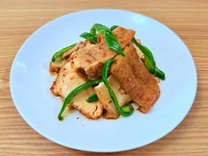 生揚げ、ピーマンと豚肉炒め