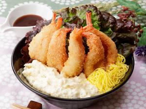 【中濃ソース＆タルタル】ミニ海老フライ丼