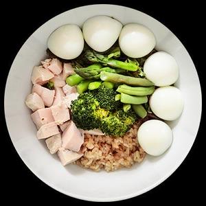 マッスル(チキン) ～脂肪を抑えて筋肉増強メニュー～ 403kcal タンパク質:50g 脂質:3g 糖質:40g