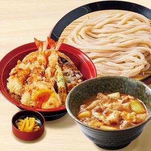 久兵衛屋 【満腹久セット】旨辛肉つけ汁うどん・上月見天丼