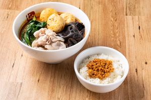 日替わりスープ春雨+肉味噌ご飯