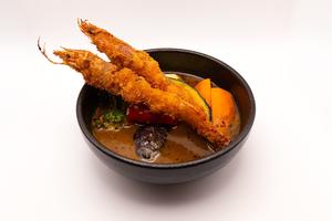 有頭エビフライスープカレー