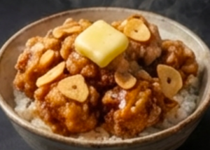 ガリバタ唐揚げ丼