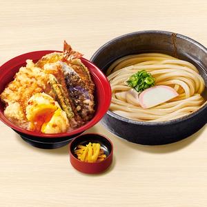 久兵衛屋 【満腹久セット】かけうどん・月見天丼