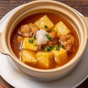 唐揚げと揚げドーフ煮