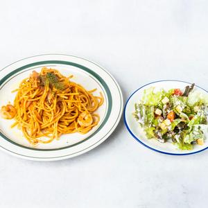 セット:完熟トマト ＆ ハーフ シーザーサラダ