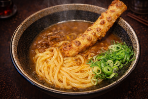 #ちく天カレー釜玉