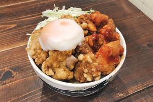 温玉あご出汁唐揚げ×旨辛ヤンニョム唐揚げ丼