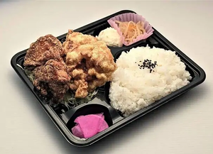【弁当】とり天MIX唐揚弁当(大盛無料、みそ汁付)