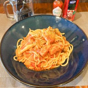 ベーコン＆きのこのトマトソースパスタ