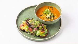 大人気！【アボカドトースト＆スープセット Avocado Toast＆Soup】