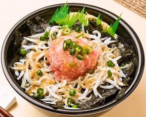 魚丼 海苔シラス塩タレねぎとろ丼(134)
