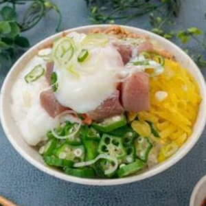 マグロと半玉ねばとろ丼