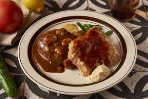 昼限定|肉×肉のWボリューム ハンバーグ＆チキン南蛮定食