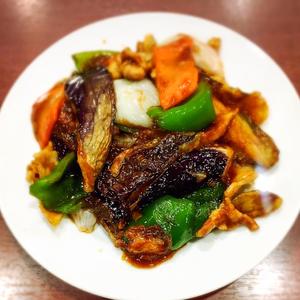 茄子と豚肉の中華味噌炒め